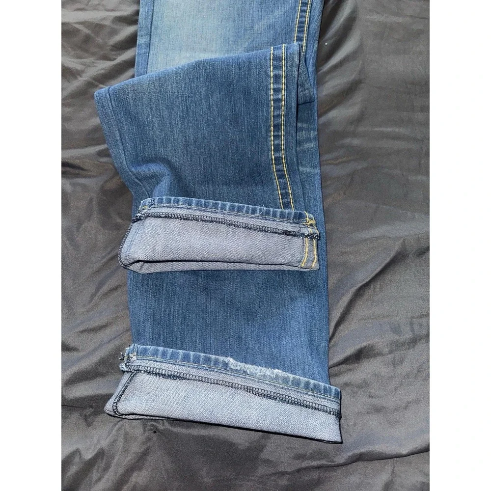 True Religion Mens Ricky‎ Big T Straight Jeans Medium Wash Blue Denim Size 38